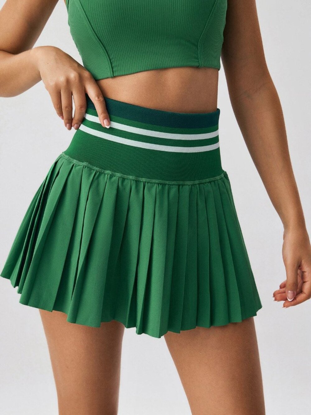Green Pleated Pockets Sports Tennis Pickelball Golf Skirt XS